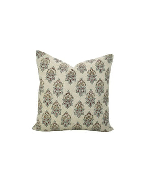 Handcraft Block Print Linen Blend Cushion Cover - Samrat
