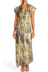Aurora Print Charmeuse Maxi Dress