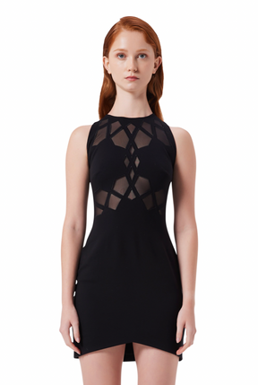 Lumière Mesh Dress in Black