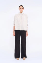 Star Gathered Shoulder Blouse | Striped Sand