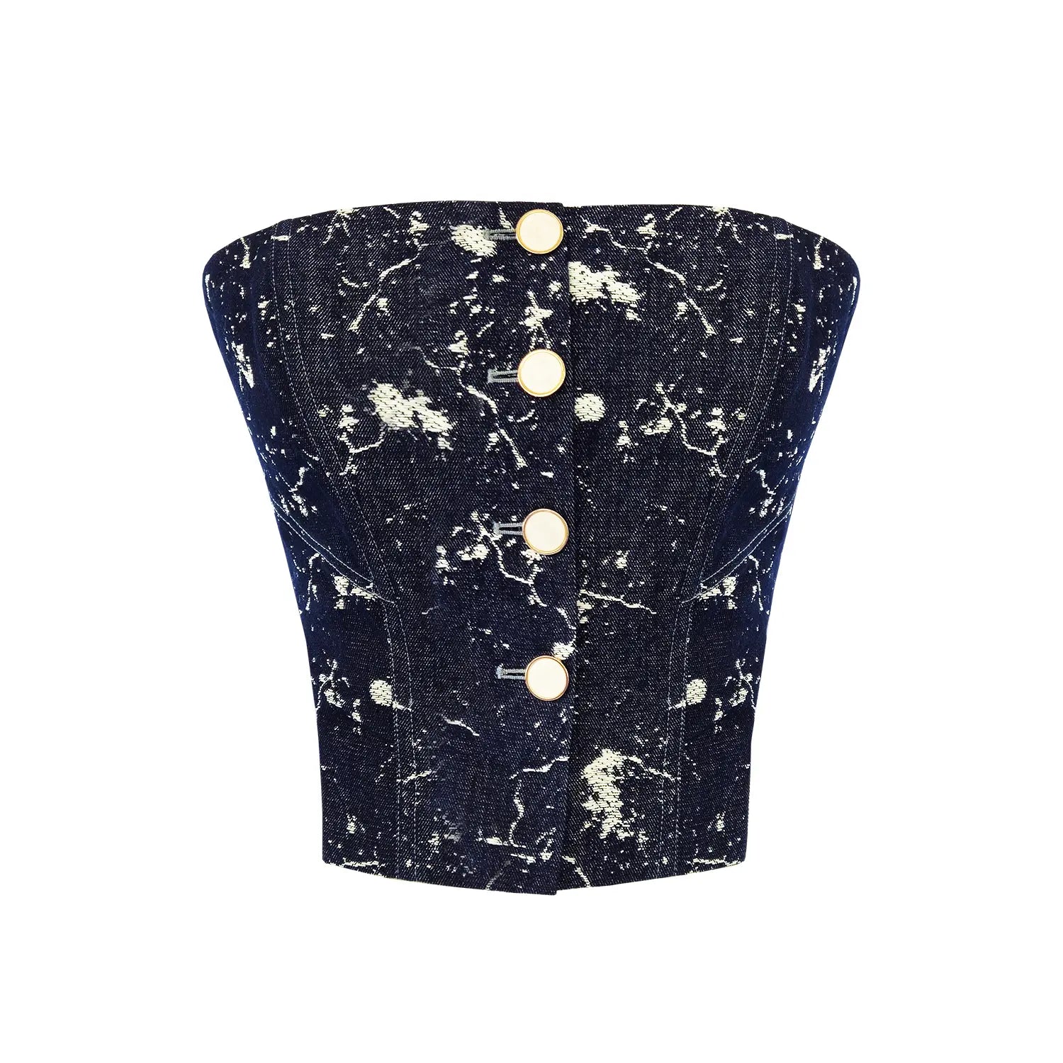 Laura Embellished Denim Bustier