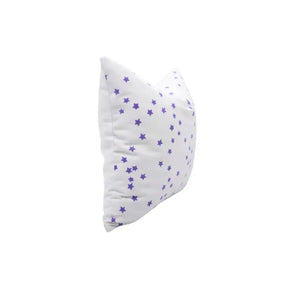 Sparkle Handmade Block Print Thick Cotton White Cushion Cover - Star