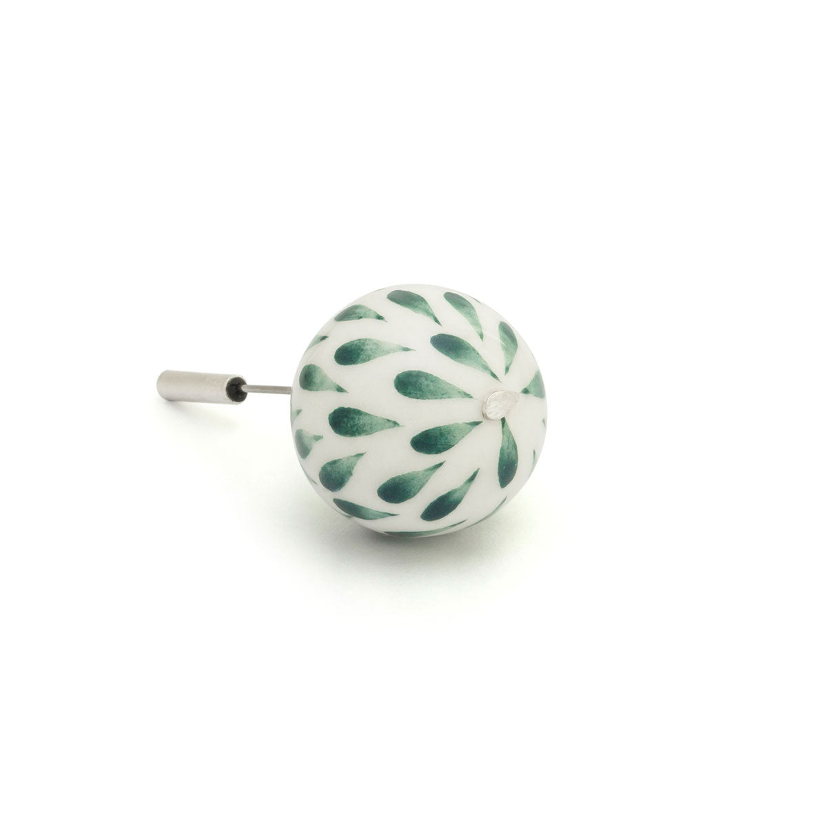 CARMEN Artisan Ceramic Pin with Recycled Silver