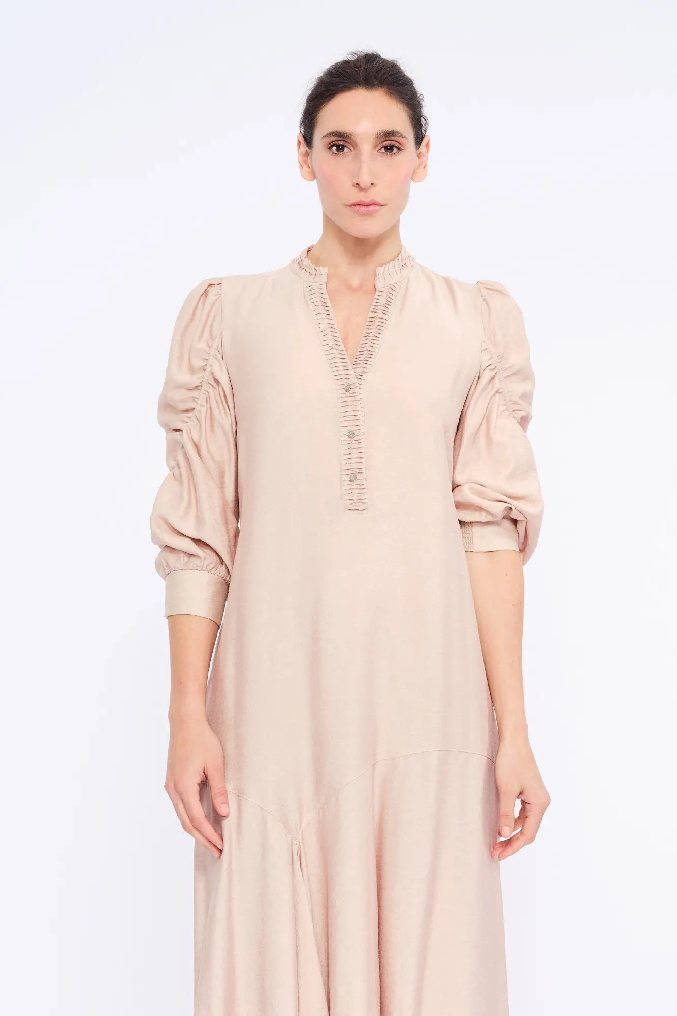 Carlie Asymmetrical Dress | Nude