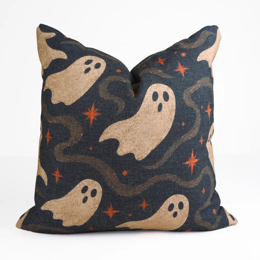 Ghost Halloween Viscose Linen Pillow Cover for Spooky Decor