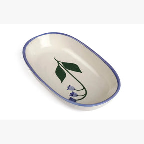Handmade Ceramic Serving Bowl - Blue Bell , 1.5 x 8 x 4 Inches (Set of 2)