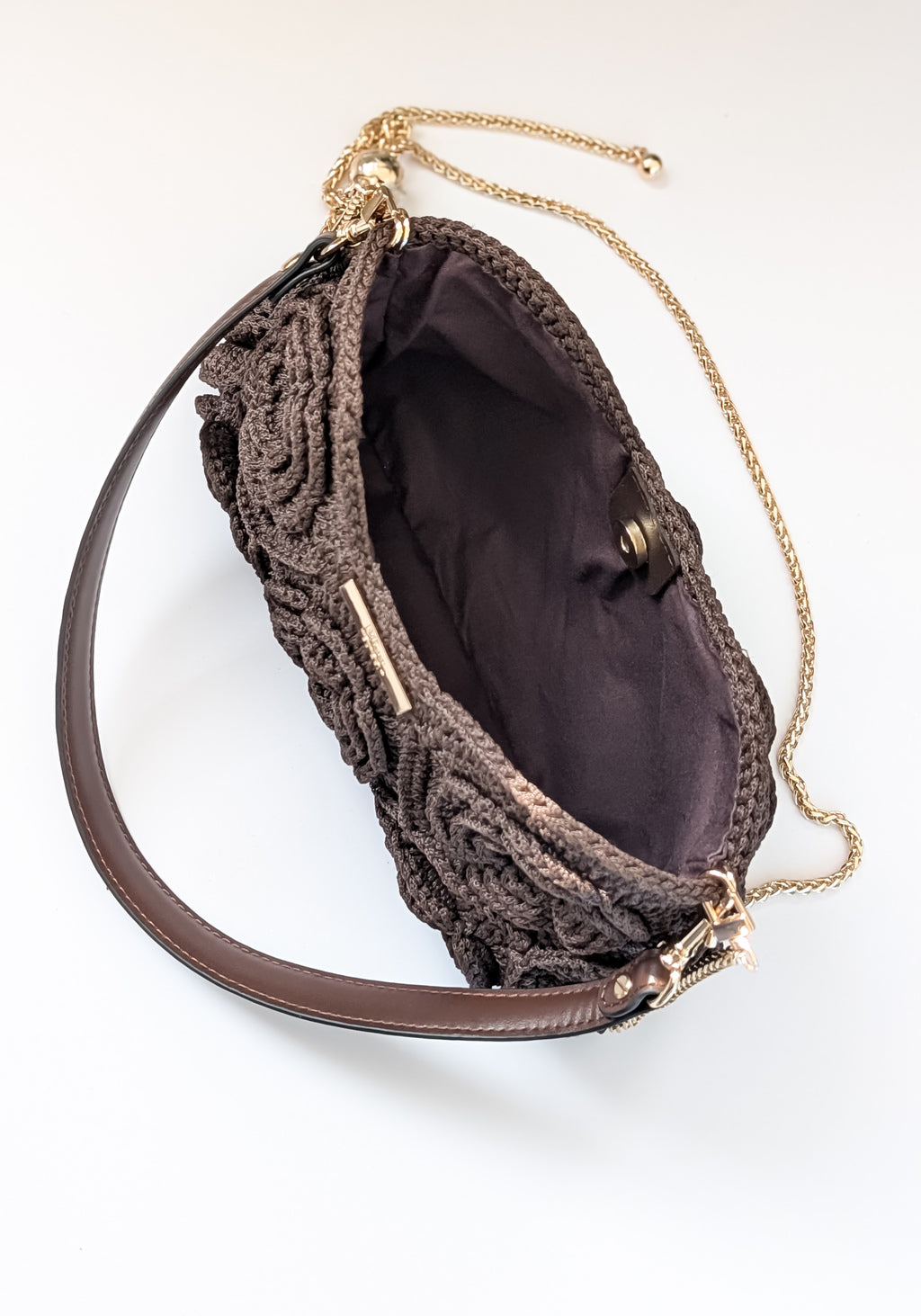 Aurora Tote | Crochet Handmade Bag | Color Dark Chocolate Brown