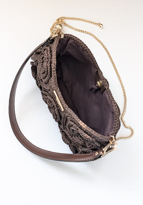 Aurora Tote | Crochet Handmade Bag | Color Dark Chocolate Brown