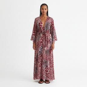 Silk Pink Safari Kimono