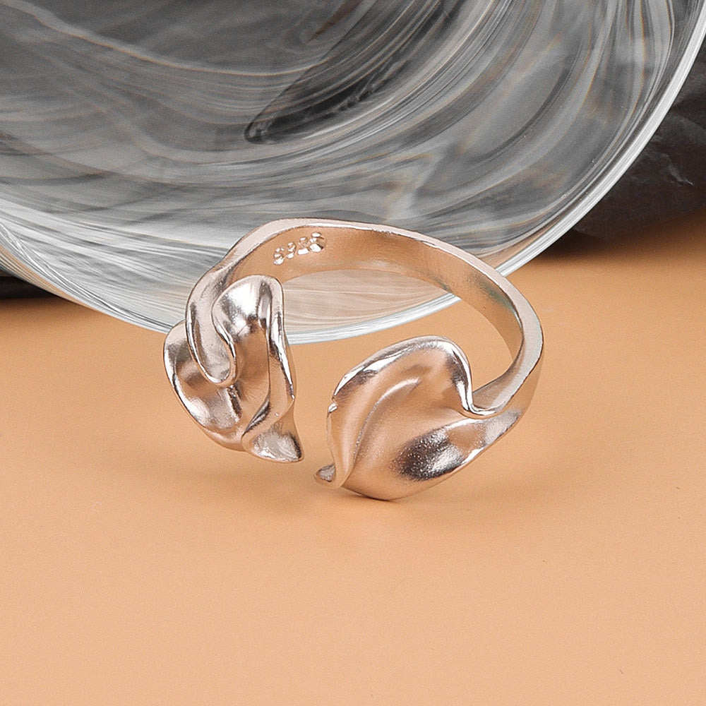 Wave Grain Ring For Women Vintage Fashion Creative Temperament Jewelry Gift Adjustable