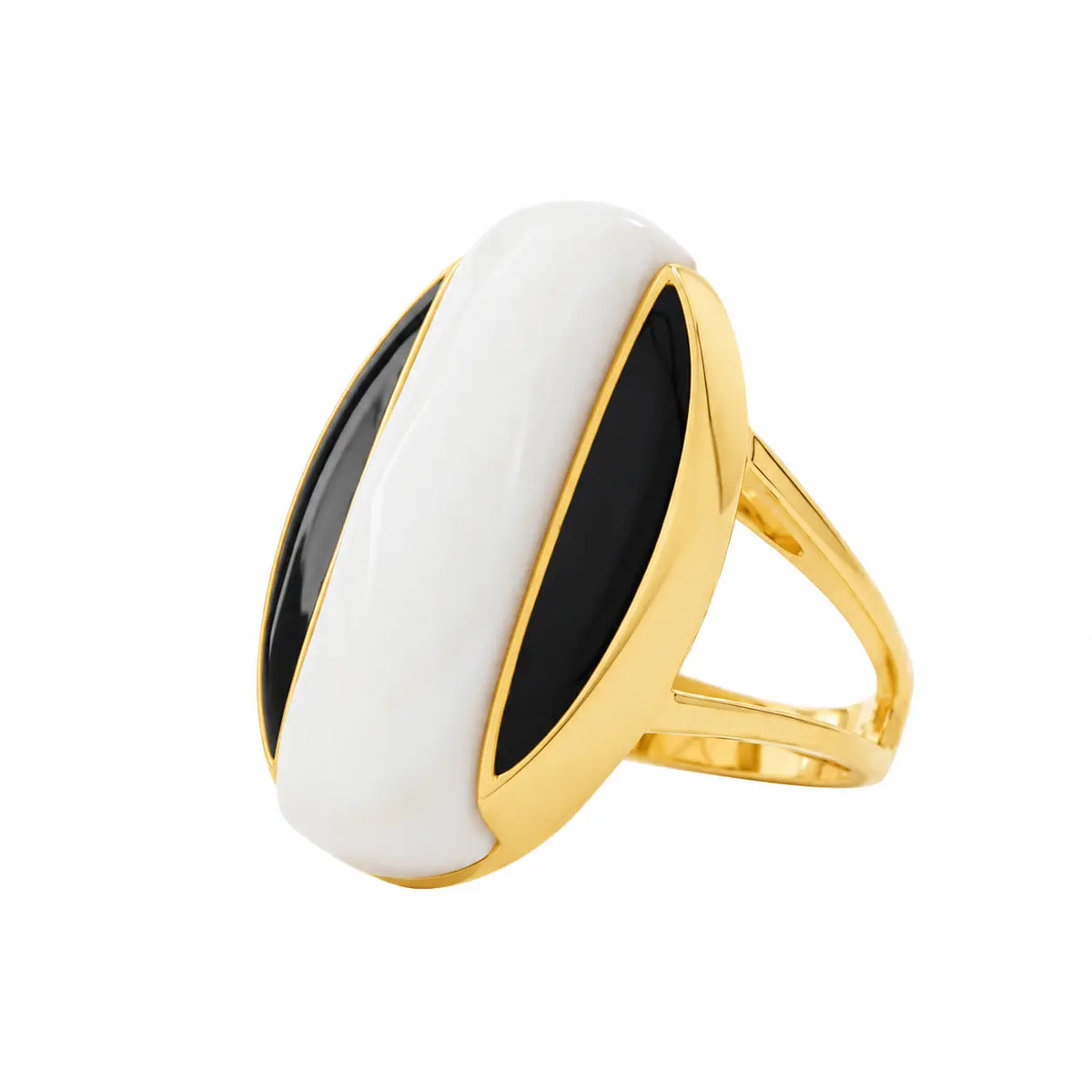 Saraswati Mother of Pearl Boundaries Ring