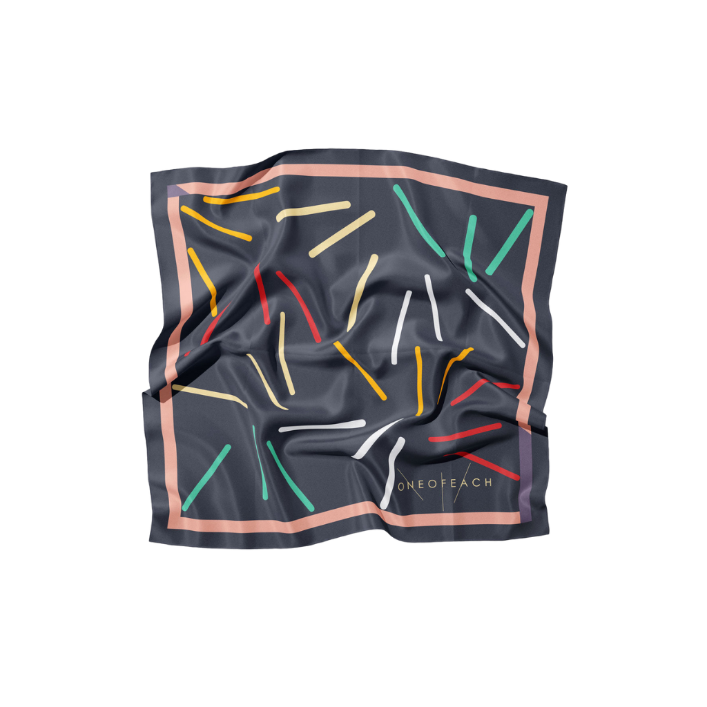 ONEOFEACH Signature Print Scarf | Navy Blazer