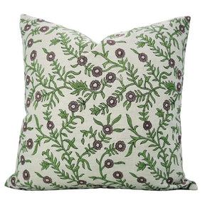 Decorative Block Printed Linen Blend Pillow Cover -  Shehjan