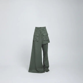 Ciocco Asymmetric Cargo Skirt Trousers