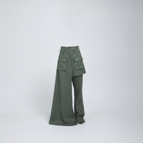 Ciocco Asymmetric Cargo Skirt Trousers