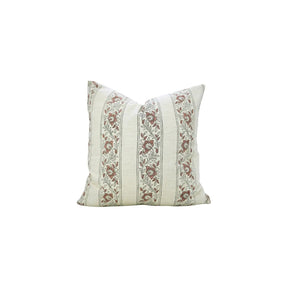 Unique Block Linen Blend Pillow Cover - Bagh Buta Border