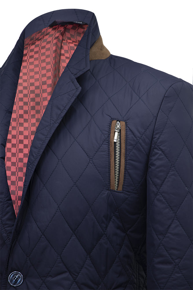 Blue waterproof blazer with padding