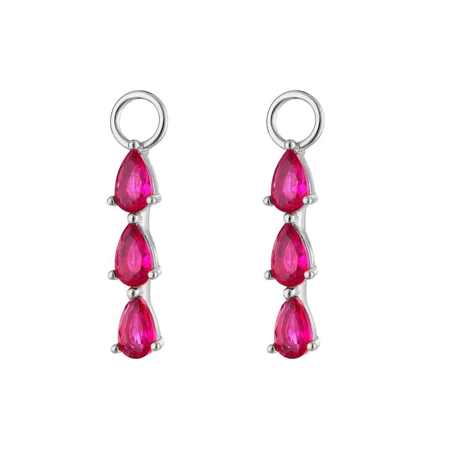 Triple Pavé Silver Earring Charm