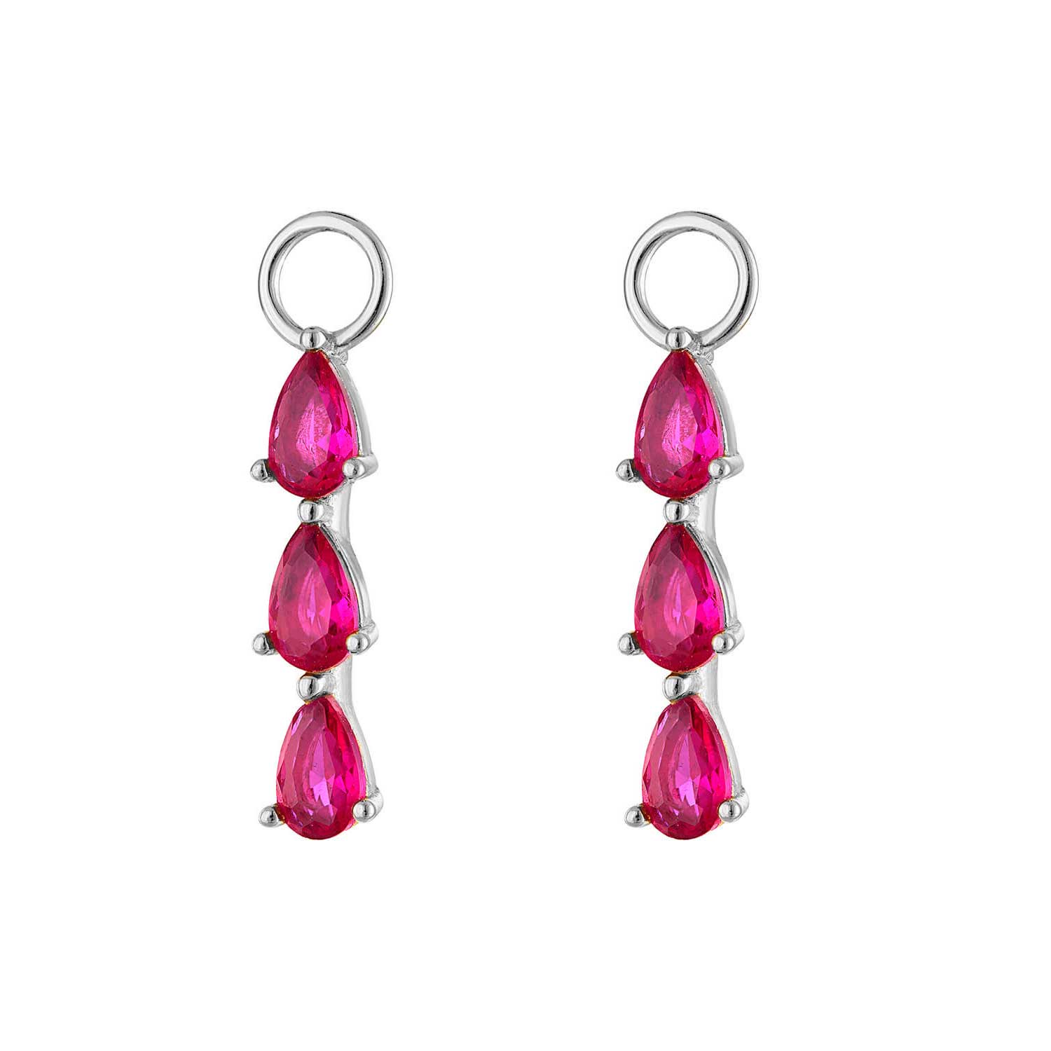Triple Pavé Silver Earring Charm