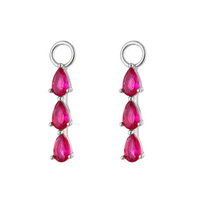 Triple Pavé Silver Earring Charm