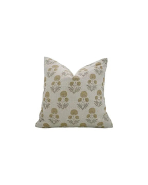Beautiful Hand-carved Design Block Print Pure Linen Cushion Cover - Rishi