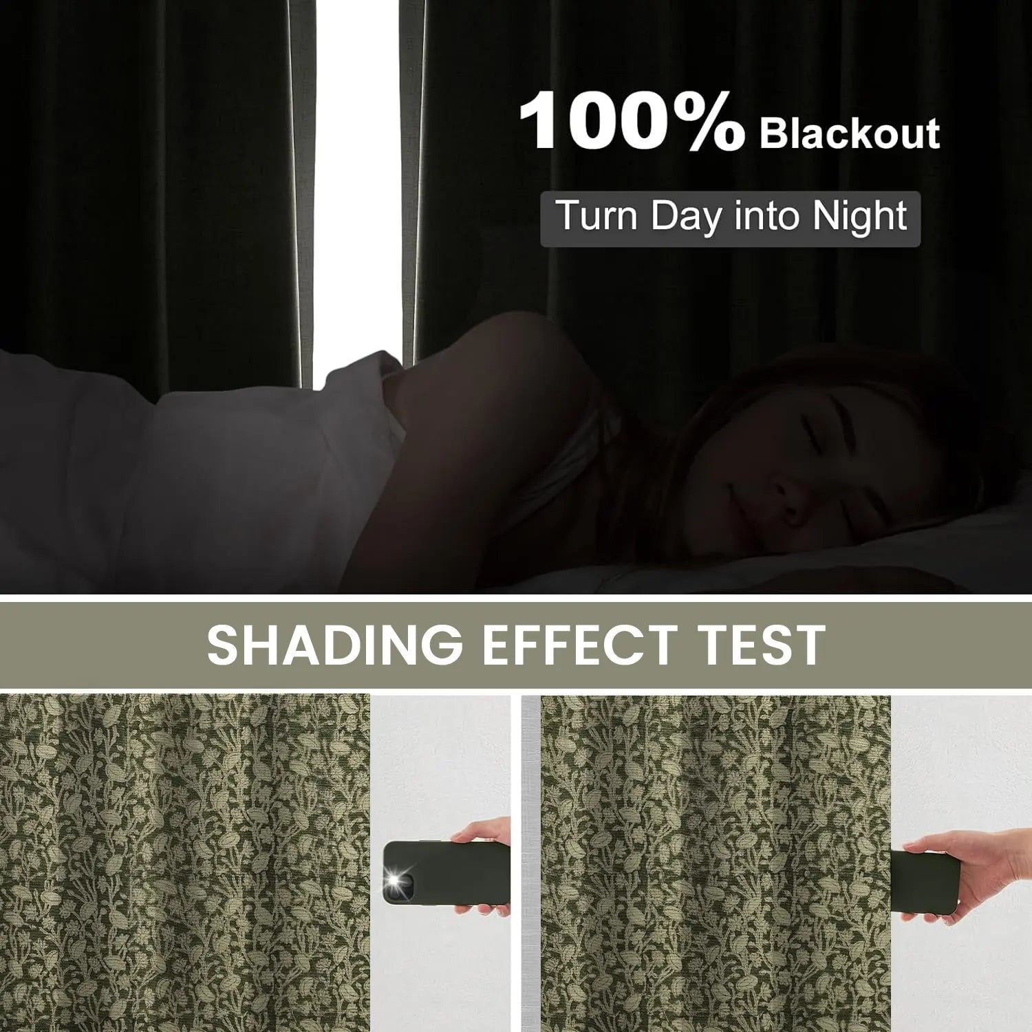 Classic Block Print Thick Linen Pleated Curtain - Pishta
