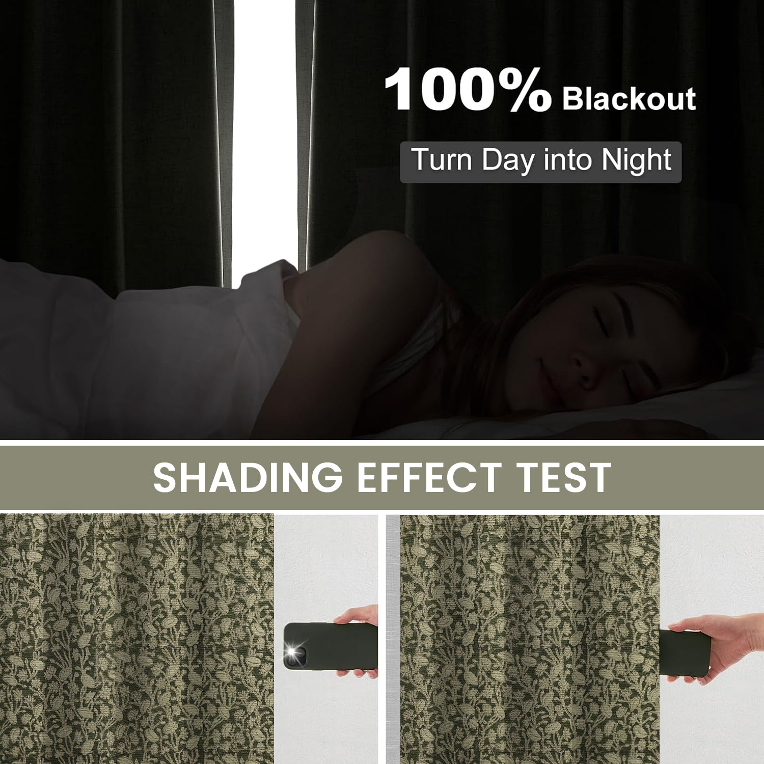 Classic Block Print Thick Linen Pleated Curtain - Pishta