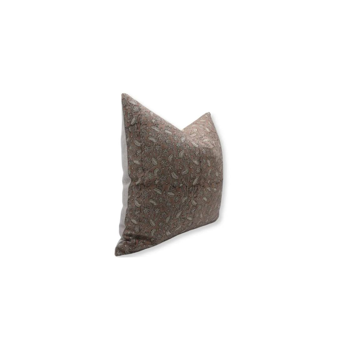 Farmhouse Décor Thick Linen Block Print Pillow Cover-Pishta