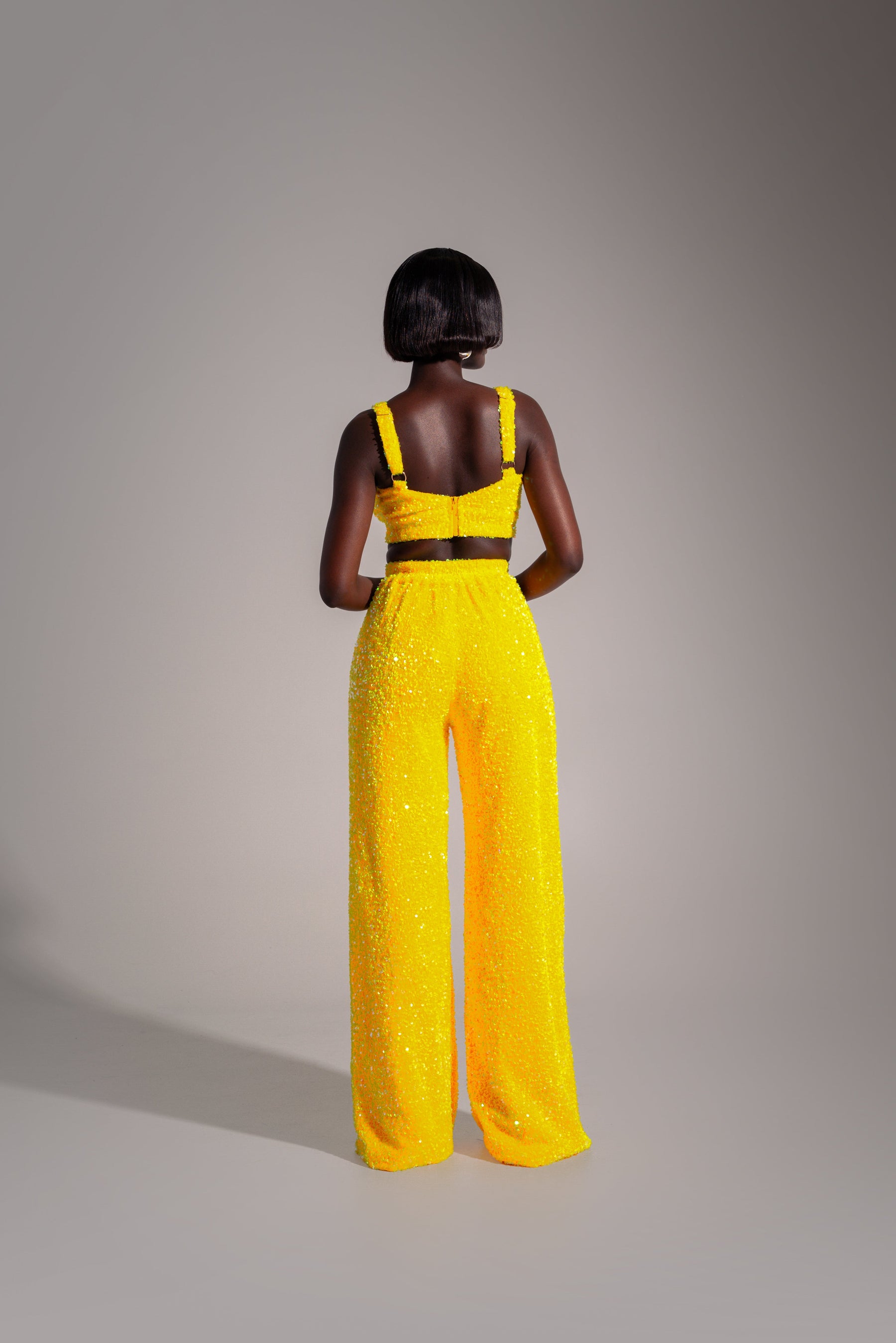 LIZA Sequin Bra Top in AMBER