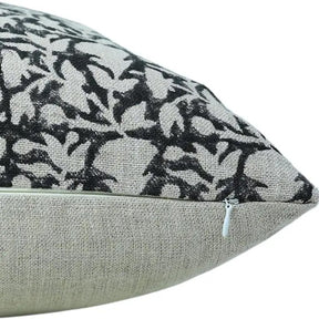Artisan Hand Block Printed DesignThick Linen Pillow Cover- Midnight