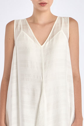 Lenox Godet Dress | Off White