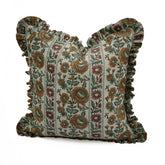Handmade Block Print Decorative Throw Cushion Cover - Sunflower