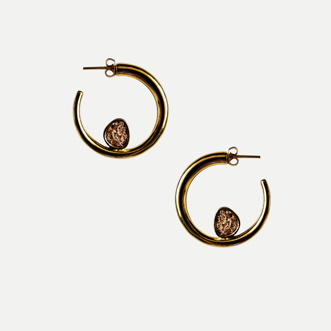 Golden Knot Hoop Earrings