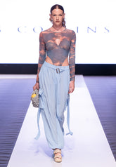 Sunset Mesh Bodysuit + Ocean Breeze Chiffon Pant Set