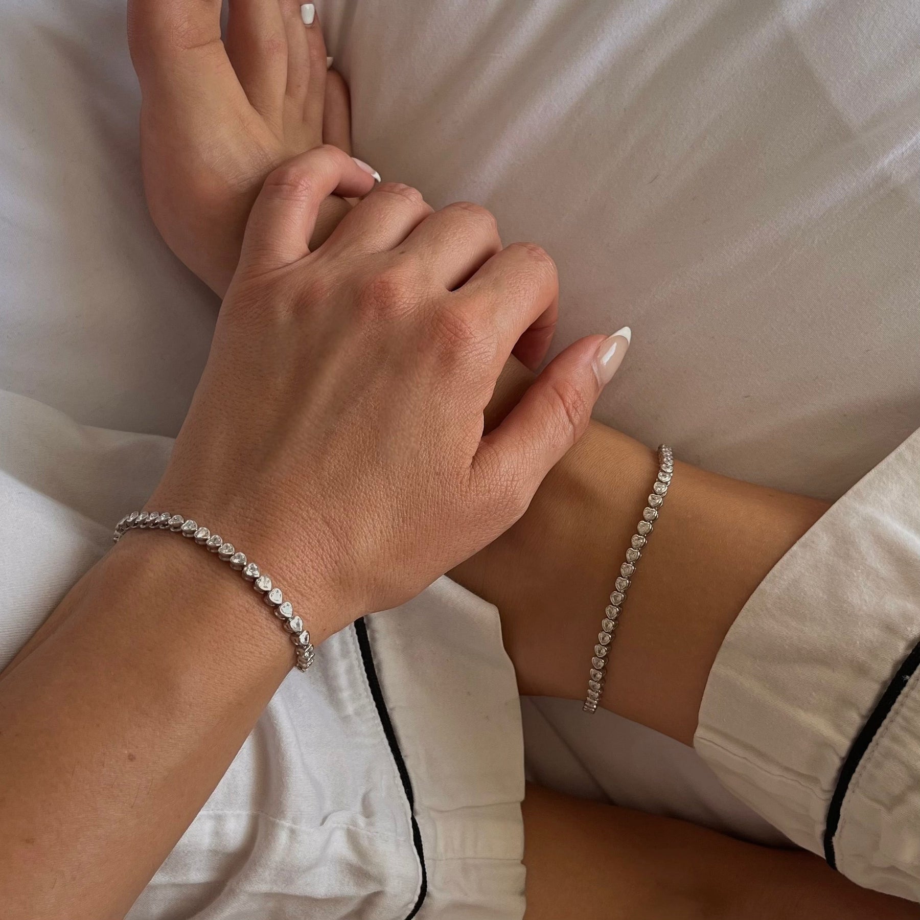 The Marie Heart Bezel Tennis Bracelet