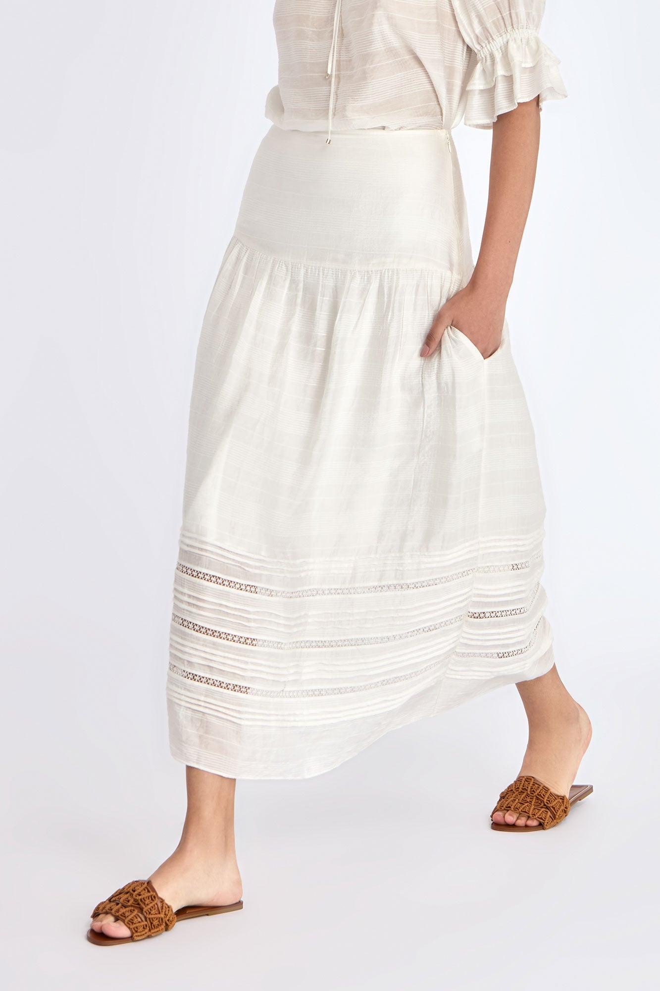 Luanda High-Waist Midi Skirt