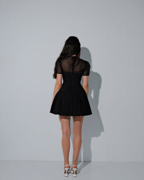 Seraphina Black Pleated Dress