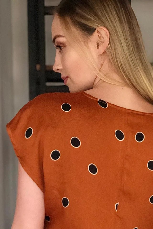 Tango Dot Wrap Blouse
