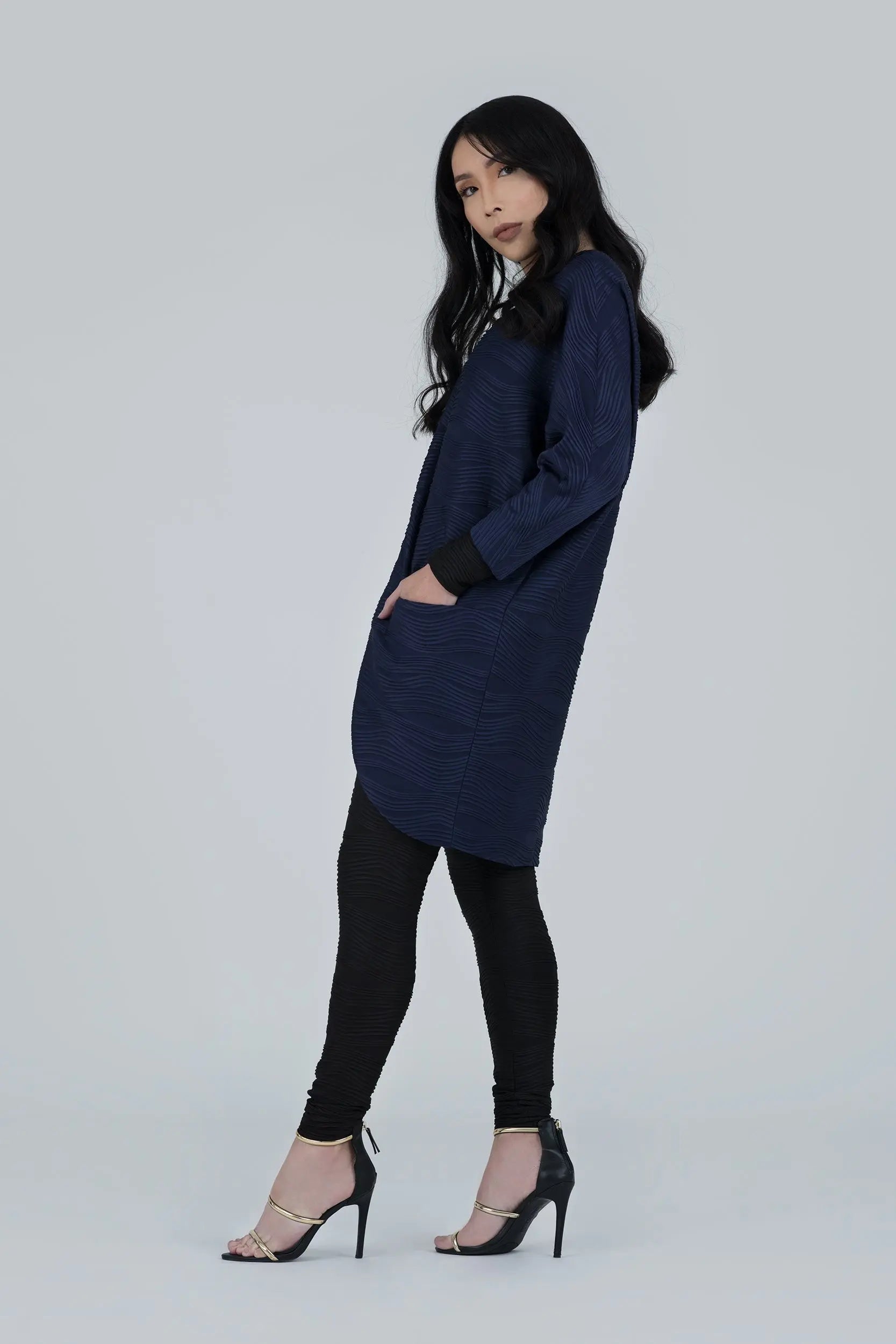 Conwave Knit Big Pocket Kimono Coat