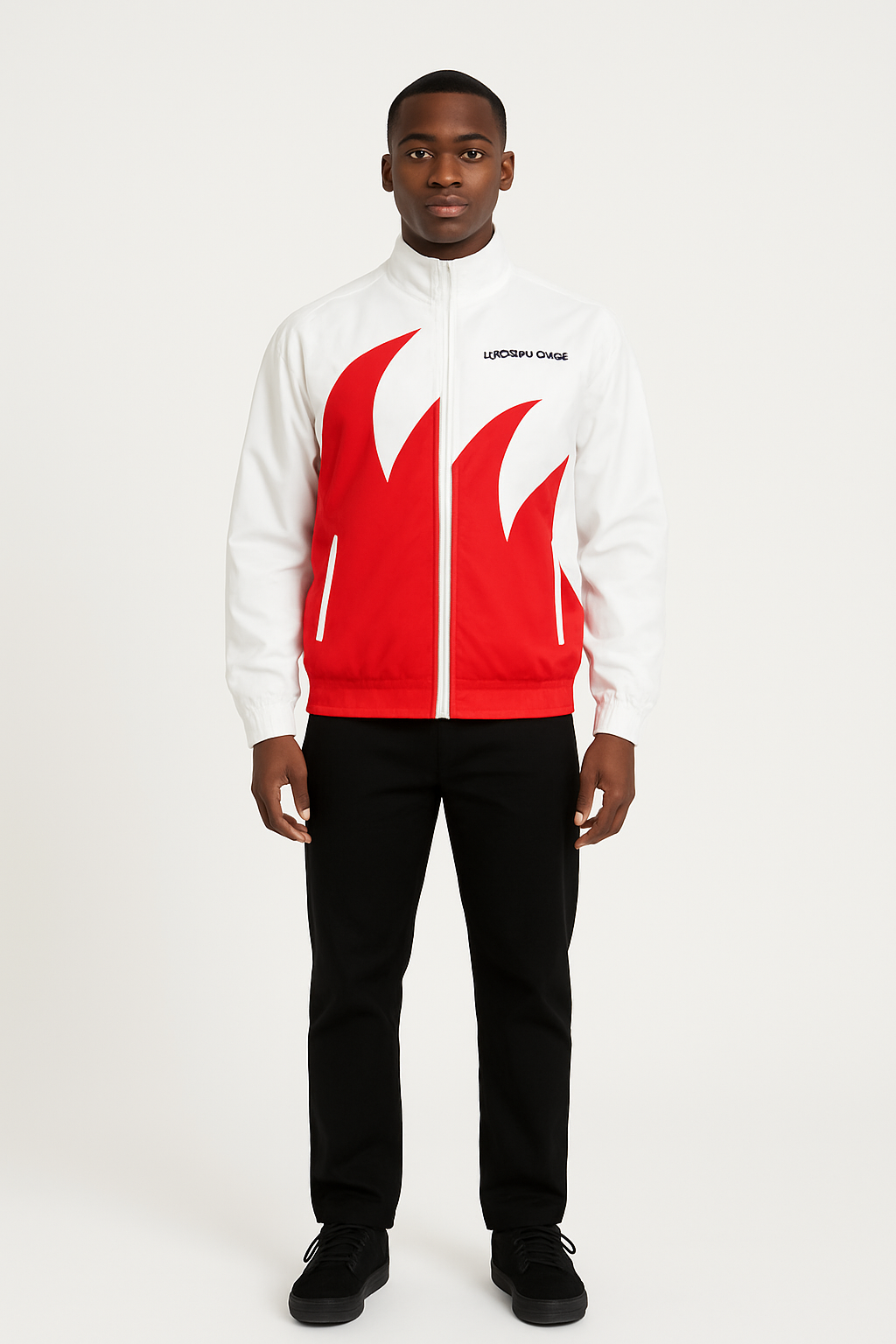 Red and White Wave jacket