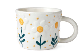 Sunshine Bloom Ceramic Mug - 3 x 4 Inches - Set of 4