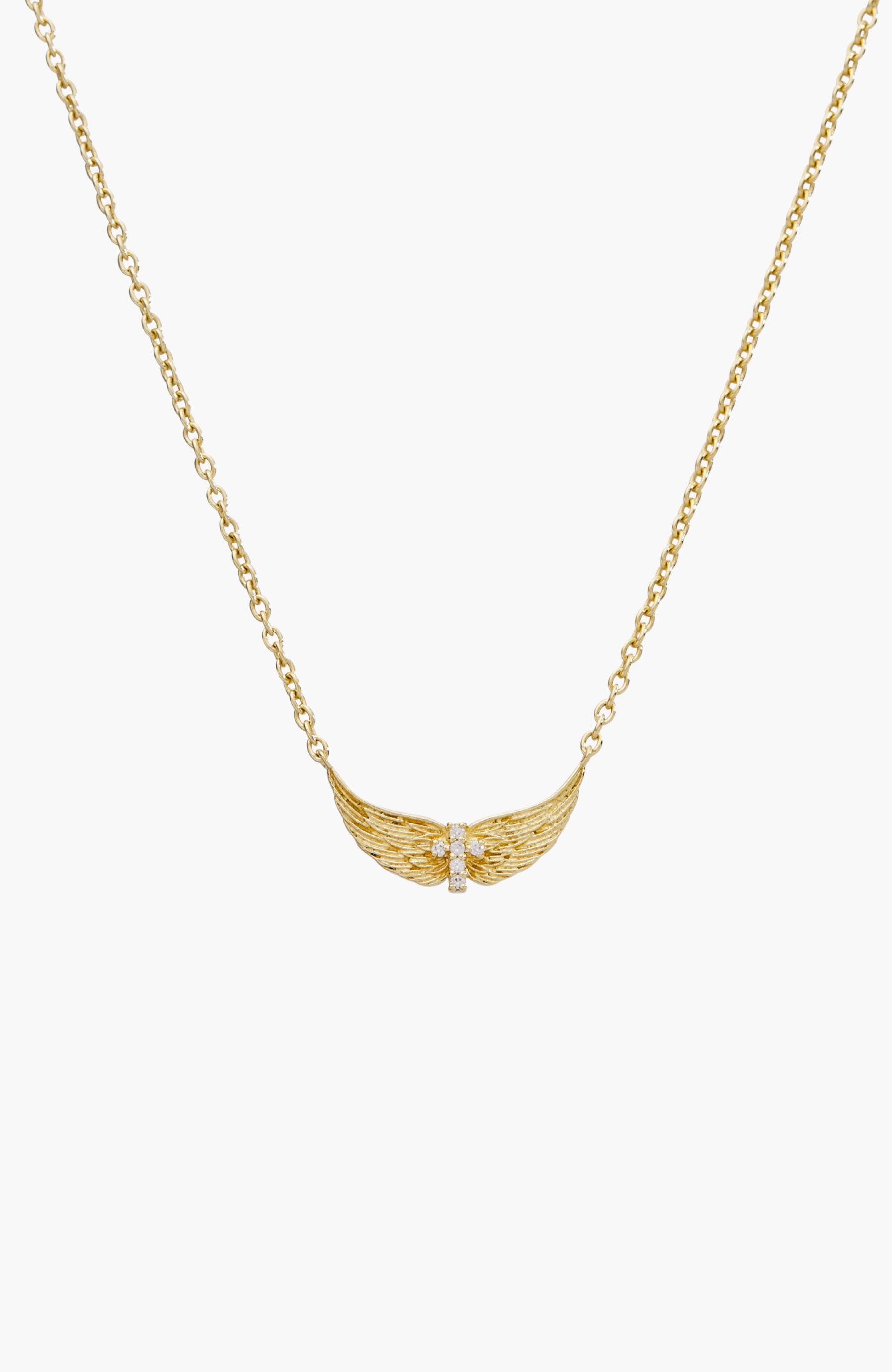 Divine Wings Mini Cross Necklace