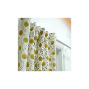 Bold Hand Block Print Viscose Linen Ring Curtain -raajbhog