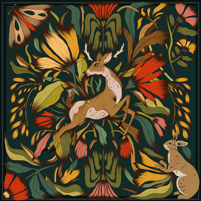 green gold deer scarf