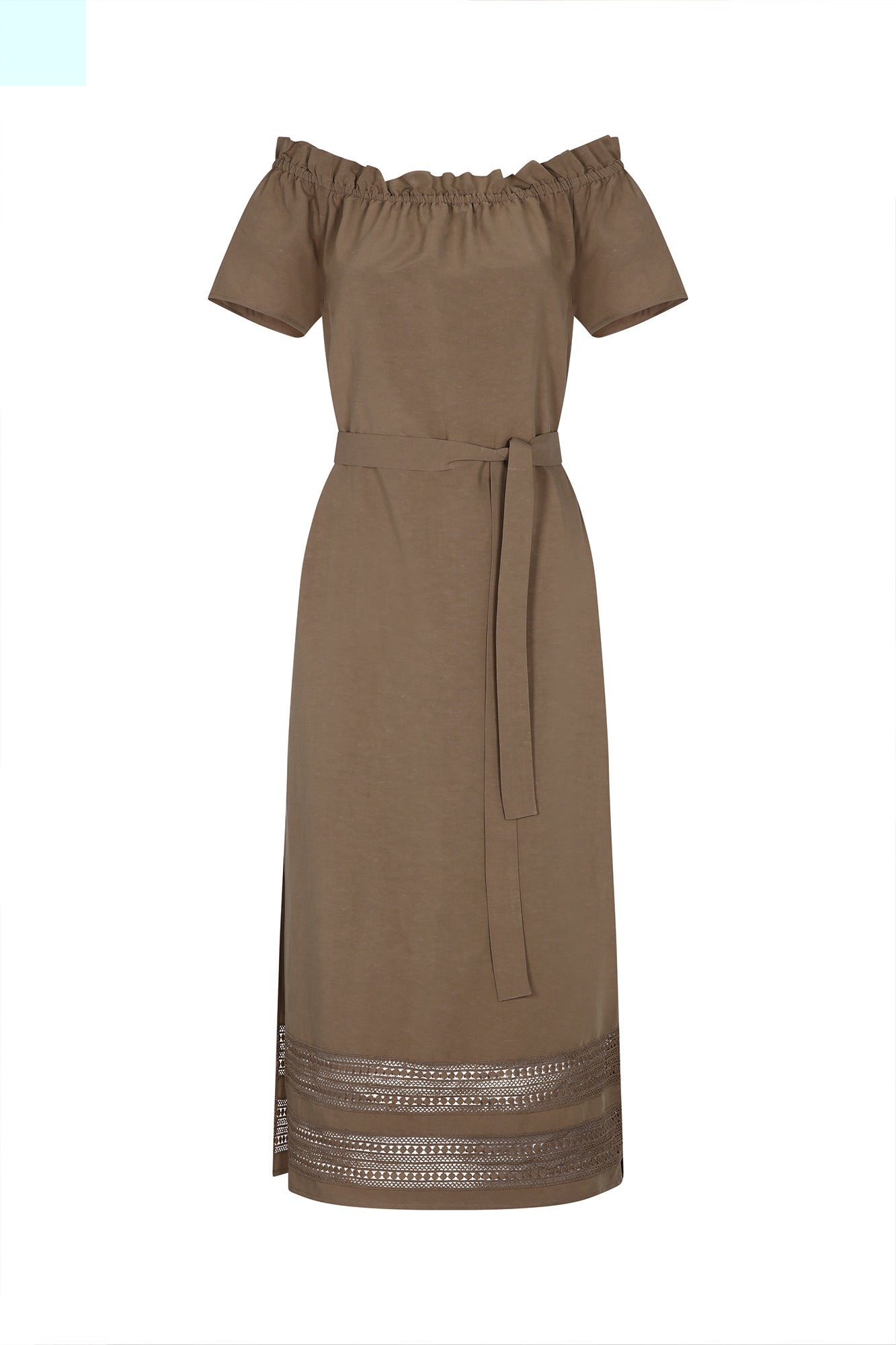 Cameron Artisan Embroidered Dress | Taupe