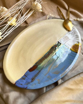 Abstract Blonde Serving Platter