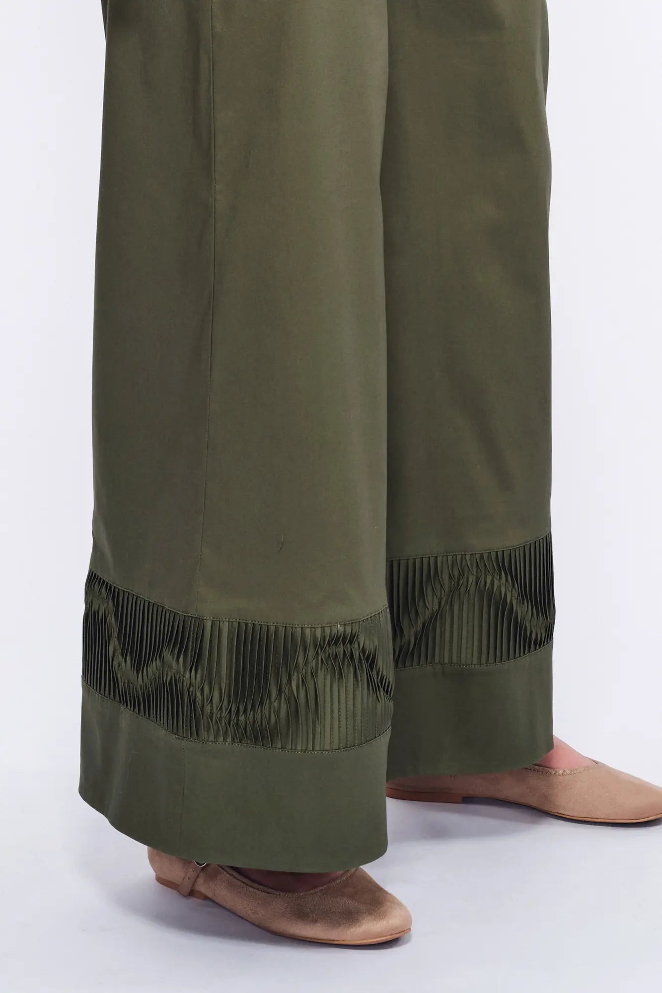 Viena Sculptural Hem Trouser | Olive