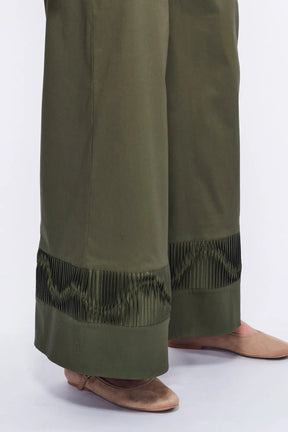 Viena Sculptural Hem Trouser | Olive