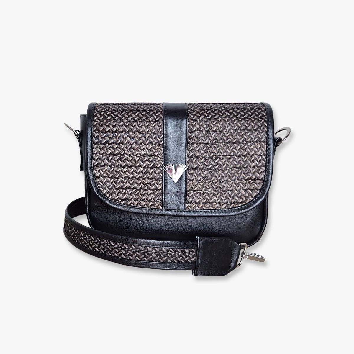Leather Crossbody Bag Carriel Black