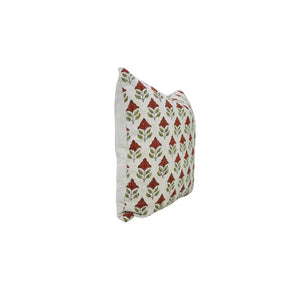 Interior Decor Hand Block Print Viscose Linen Table Pillow Cover- Mayur